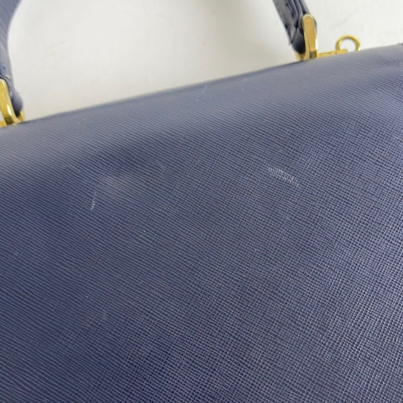 Vintage SISO Made in Italy Handbag Navy Blue - Picture 6 of 16